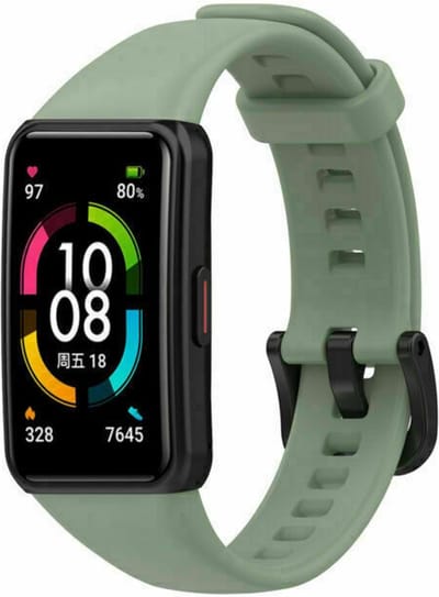 Strap-it Activity tracker bandje - Siliconen bandje geschikt voor Huawei Band 6 - lichtgroen