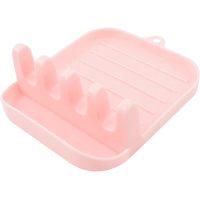1 pièce Repose-cuillère, Porte-ustensiles polyvalent, Support pour cuillère et spatule, Support pour couvercle de casserole, Étagère support pour spatules, Support pour ustensiles de cuisine pour restaurant rose