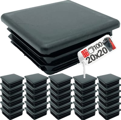 LUN FIX - Kunststof lamellenstoppen - 20x20 mm - 100 stuks - zwart - buisstoppen