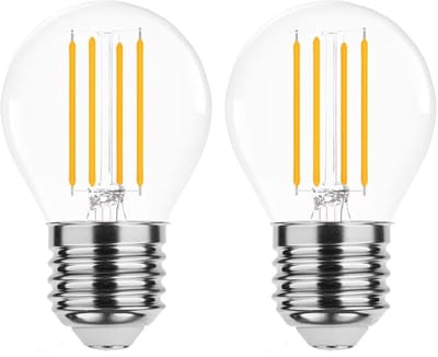 Modee E27 LED Lamp 4W - 470lm - 2700K - Warm Wit - LED Filament Globe Mini P45 - Vervangt 40W Halogeen Gloeilamp - 2 stuks