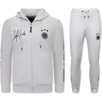 Mannen Trainingspak - Hooded Ribbon - Wit / Zwart