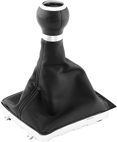 Dailygoods- Versnellingspookknop 5 Versnellingen - Hoogwaardige Kunststof - Synthetische Leren Hoes - Verchroomde Rand - Eenvoudige Installatie - Comfortabel Bedieningsgevoel - Schakelpook