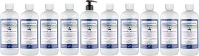 Handzeep Crème Eucalyptus 1 liter - met gratis pomp - set van 10 stuks - Voordeelverpakking