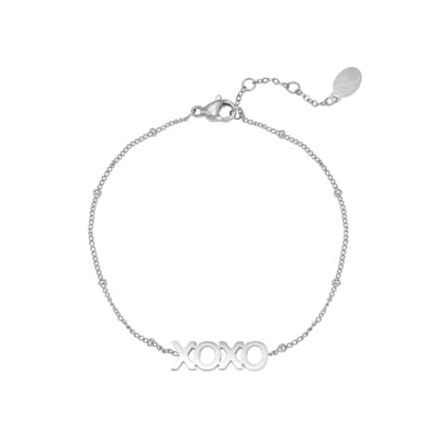 Yehwang - Armband met XOXO - Zilverkleurig - Stainless Steel - Vrouwen - Bracelet - 16cm