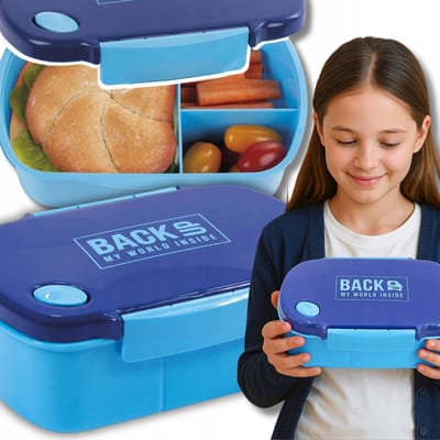 Lunchbox met 3 vakken - Ideaal voor school, werk en uitjes