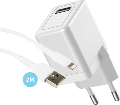 12w Oplader set geschikt voor iPad 9.7 inch - Lightning naar usb Kabel 2 Meter - Wit