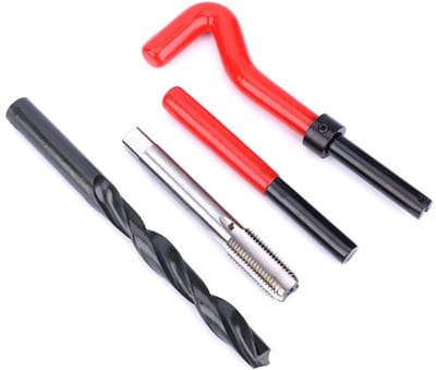 Dailygoods- Reparatieset 17-delig - Schroefdraadinsert - Draadreparatie-inzetstukken - Roestvrij Staal - Inclusief Spiraalboor - Geschikt voor Binnendraadreparatie