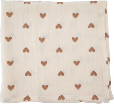 Honeybears hydrofiele doek – Inbakerdoek hydrofiel baby – XXL Hydrofiele luierdoek – Hartjes – 120x120cm