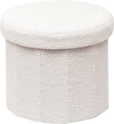 Opbergbank – Voetensteun met Opbergruimte, Opbergdoos voor Slaapkamer, Woonkamer of Hal, Wit, 38 x 38 x 38 cm