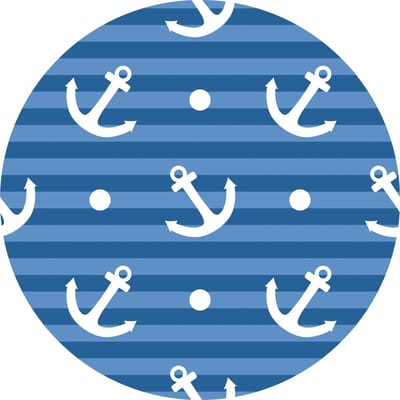 Vinyl | Vloerkleed vinyl rond | marine | 150 cm Rond