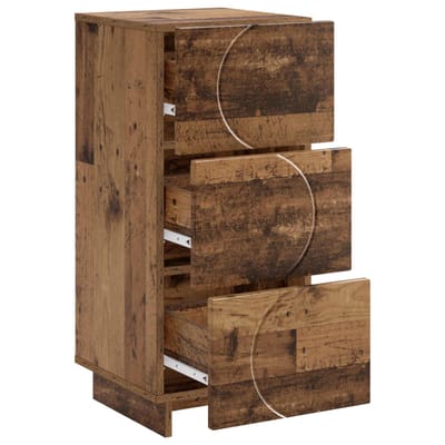 vidaXL - Dressoir - Oud - hout - 33.5 - x - 34.5 - x - 75 - cm - Bewerkt - hout