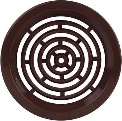 Ventilatierooster Rond - Afvoerlucht Rooster - Ruimte Ontluchten - UV Bestendig ASA - Ø 50 mm - Bruin