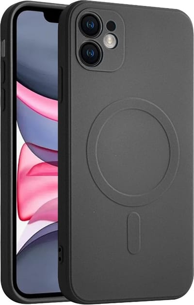Casify Siliconen Hoesje geschikt voor MagSafe iPhone 11 Hoesje - Zwart