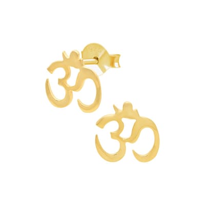 WeLoveSilver - oorstekers - Ohm teken - gold plated - 925 zilver