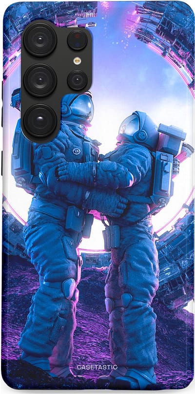 Casetastic Hoesje Geschikt voor Samsung S25 Ultra - Stijlvolle Beschermende Duo-layer Case - Ruimtereis vol liefde