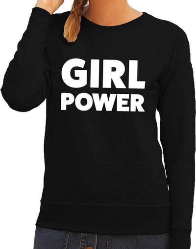 Girl Power tekst sweater zwart dames - dames trui Girl Power XS