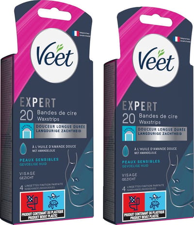 Veet - Expert - Koude Wasstrips - Gezicht 20st - 2 Stuks - Voordeelverpakking