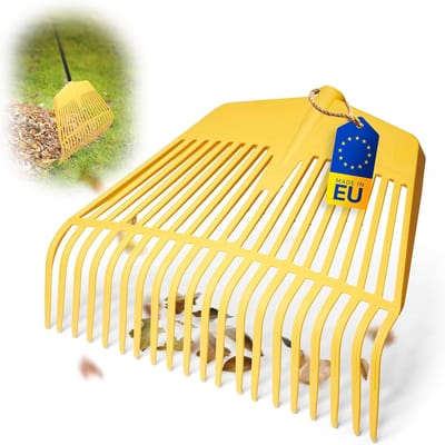 Novatool bladharkkop, 2-in-1 combinatiegereedschap, bladhark en bladvork met 26 kunststof tanden, werkbreedte 60 cm, bladhark, tuinbezem, gazonhark, hark voor tuinafval, tuingereedschap zonder steel