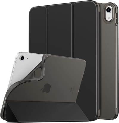 Beschermende Hoes voor iPad 10e Generatie 10.9 Inch met Matte TPU Achterkant, Standfunctie en Sleep/Wake Ondersteuning, Zwart
