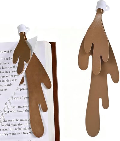 Dailygoods - Omgevallen Koffiekop Bladwijzer van Leer, Grappige Boekenlegger, Creatief Cadeau voor Boekenliefhebbers en Koffiedrinkers, Dubbellaags