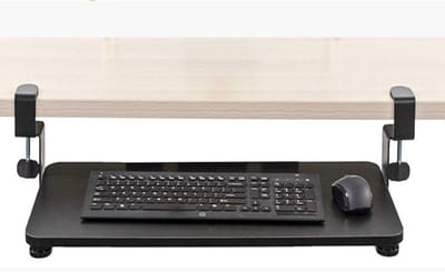 Lovnix - Toetsenbord houder - Voor een Ergonomische, Comfortabele en Actieve Zithouding - Bureau Gemonteerd - 65x25x11cm - Zwart