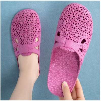 Vrouwen Zomer Sandalen Crocks Gat Schoenen Crok Rubber Klompen Vrouw EVA Unisex Tuin Schoenen Strand Platte Vrouwelijke Sandalen Slippers 40 paars
