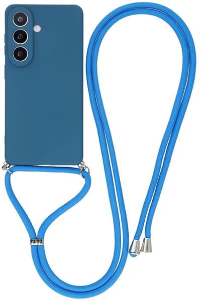 Coverup Hoesje - Geschikt voor Samsung Galaxy A37 Hoesje - Coverup Colour TPU Back Cover met Koord - Metallic Blue