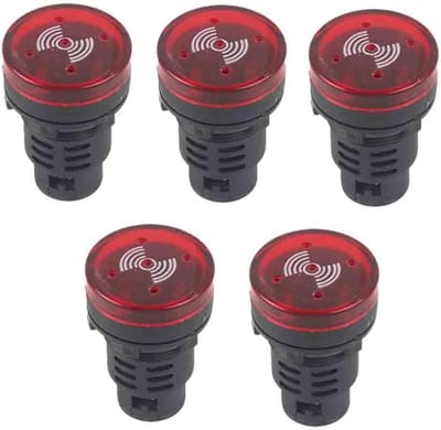 Alarm Buzzer - Signaal Geluid - Veiligheid Meldingen - Licht en Geluid - 5 Stuks - Rood
