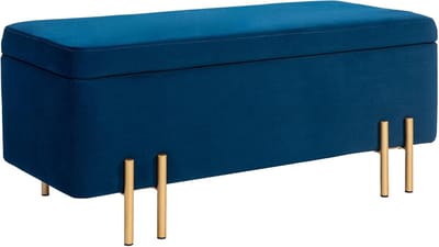Sitzbank met Opbergruimte - Polsterbank voor Woonkamer en Entree - Donkerblauw 100 x 40 x 42 cm