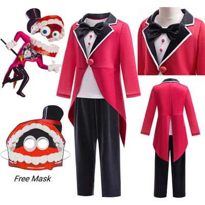 Het Verbazingwekkende Digitale Circus Kinderen Cosplay Kostuum Koningin Kostuum Clown 3-delige Outfits Digitale Pomni Rollenspel Kostuum Halloween 110cm black