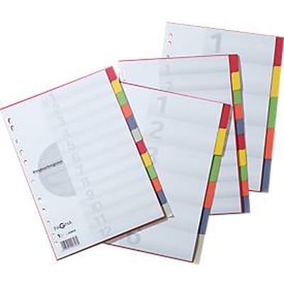 Kartonnen gekleurde tabbladen, met dekblad, A4, 10 delig (5 kleuren)