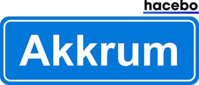 Hacebo - Plaatsnaam Sticker - 29x10 CM - Akkrum sticker - Verkeersborden sticker - grappige cadeaus - Akkrum