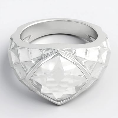 Cavill - Zilveren Ring - 925 Sterling Zilver - Witte Kwarts 3,09 ct Fancy Cut - Geometrisch Elegant Sieraad Monosono Collectie