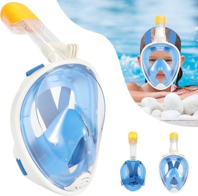 Snorkelmasker voor kinderen- Snorkelset Blauw - Full Face Duikmasker - Duikbril met Snorkel