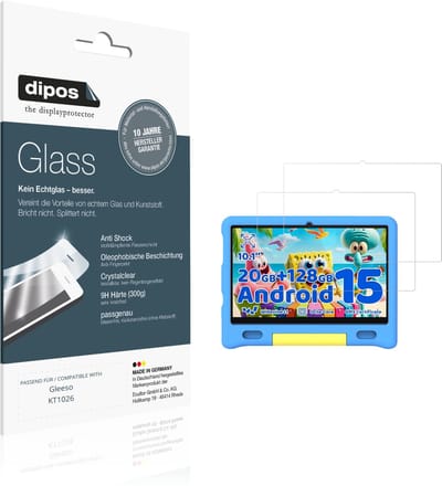 dipos – 2x Pantserfolie geschikt voor Gleeso KT1026 | 9H Screenprotector