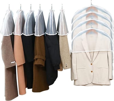 Kledinghoezen - Hangende Opslag - Kleding Beschermen - Met Kruisje - Set van 10 - Wit Doorshijnend