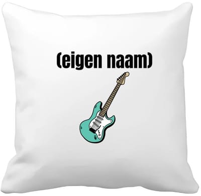 Akyol - blauwe elektrische gitaar met eigen naam Kussen hoes - Gitaar - muziek liefhebbers - gitaristen - gitaarliefhebbers - verjaardag - cadeau - kado - 40 bij 40 cm