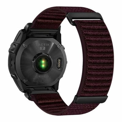 By Qubix - Geschikt voor Garmin bandje - 20mm Quickfit - Nylon Sport Loop bandje - Aubergine - Geschikt voor Garmin Fenix 7s/6s/5s / Instinct 2s / Epix Pro Gen 2 (42mm)