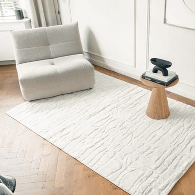 Scandinavisch vloerkleed Bjorn creme/wit - 200 x 280 cm - (L)