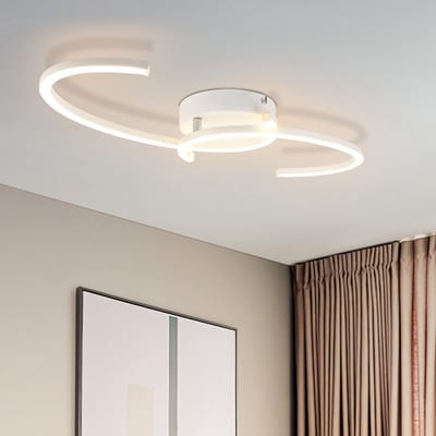 NETTLIFE Plafondlamp LED - modern - Wit - ovaal - 3000K Warm wit Licht - 24W Plafondlamp - voor Keuken | Gang | Woonkamer | Slaapkamer