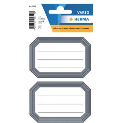 Huismerk Herma 5719 Etiket Schrift 82x55mm Grijs/Wit - Pakje met 6 velletjes stickers