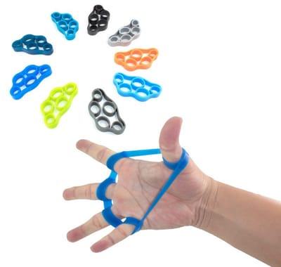 Vinger Trainer, 5-delige Vingerversterker, siliconen handkrachttrainer, vingertrainer voor het versterken van hand- en vingerdrukverlichting en revalidatie en decompressie