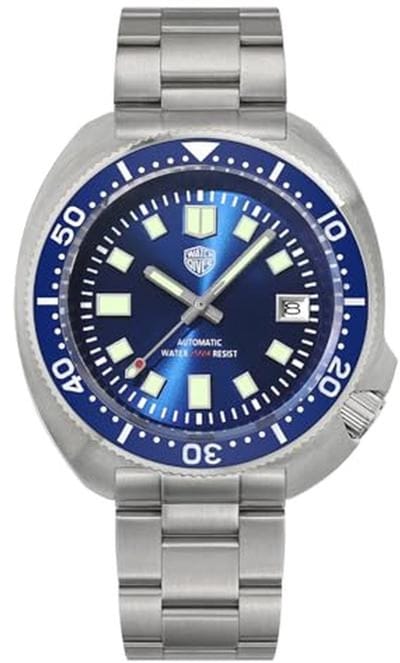 Automatische duikhorloge voor heren met saffierglas en roestvrijstalen armband