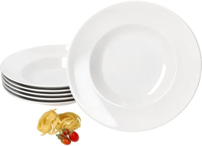 6-delig set BIANCO pastasoorten Ø30cm wit van porselein - 04249#001