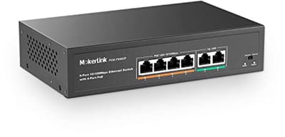 4-poorts PoE Switch met 2 Uplink Ethernet-poorten, 78W Vermogen, Fanless en Plug & Play