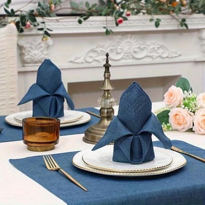 Elegante Set Beige Polyester Mix Servetten - 18x18 Inch Vierkant, Zacht en Duurzaam, Ideaal voor Bruiloften, Feesten en Fine Dining Evenementen gray