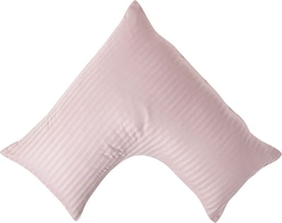 Homescapes Satijn Streep Katoen V-Kussensloop - Lila - 100% Egyptisch Katoen - 330TC - 38 x 76 cm