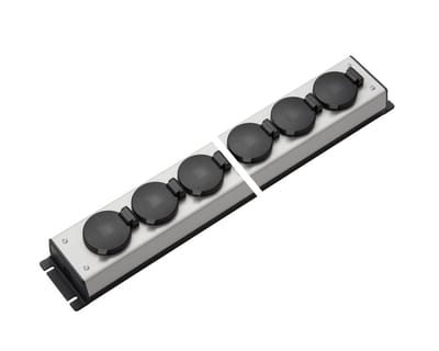 Martin Kaiser 12-voudige stekkerdoos met klapdeksel IP20 (Europese Stekkerdoos) - 1059/12l-sw [10 Stuks]