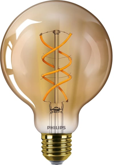 Philips CLA LED Globelamp E27 Fitting - 5W - G93 - 95x142 mm - Extra Warm Wit - Goud