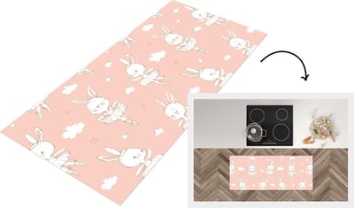 Keukenloper - Loper keuken - Konijn - Ballerina - Patronen - 120x50 cm - Keukenloper vinyl